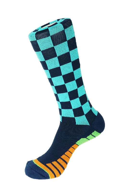 Women's argyle - patterned thigh - high socksCheckered Box Athletic Socks