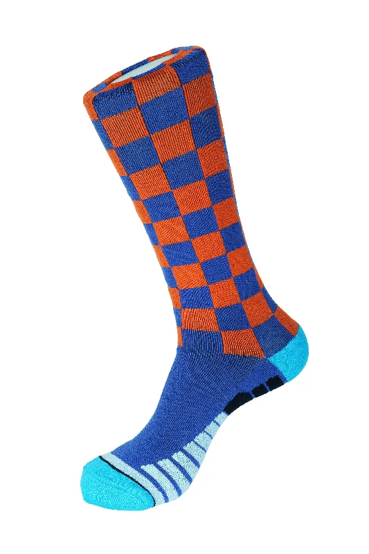 Women's leather - look socks for an edgy styleCheckered Box Athletic Socks