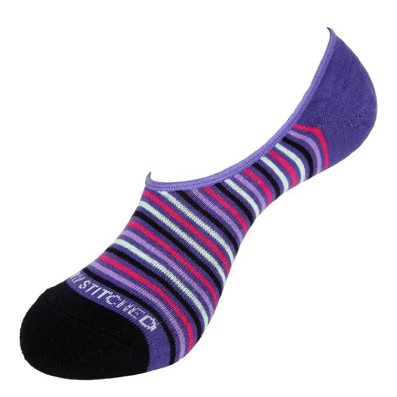 Women's wool - rich socks for winter warmthMini Stripes-No Shows