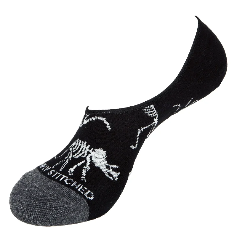 Women's leather - look socks for an edgy styleDinasours-No Shows