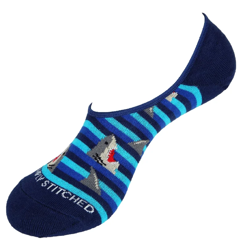 Women's ankle socks with a frilly edgeShark Attack-No Shows