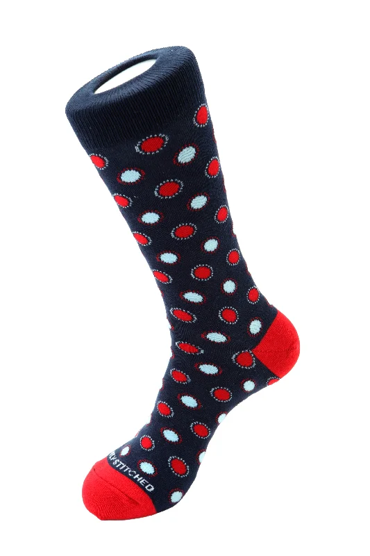 Women's satin - trimmed socks for a touch of eleganceLAYERED POLKA DOT