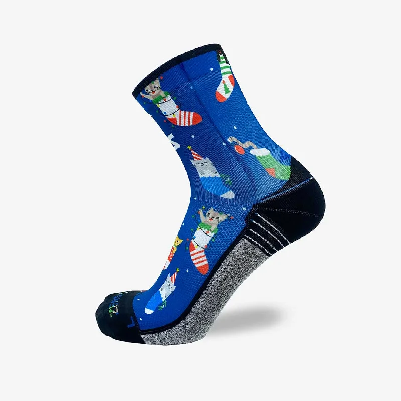 Women's anti - odor socks for long - day freshnessXmas Cats Socks (Mini Crew)