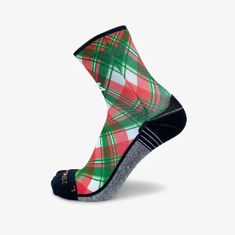 Women's no - show socks with a floral motifXmas Plaid Socks (Mini Crew)