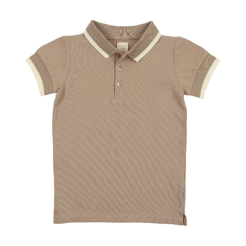 Analogie Boys Polo Short Sleeve - Tan/Cream Contrast