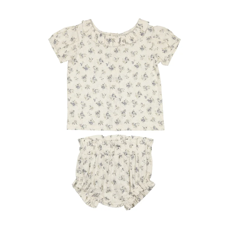 Analogie Girls Blouse Set - Blue Floral