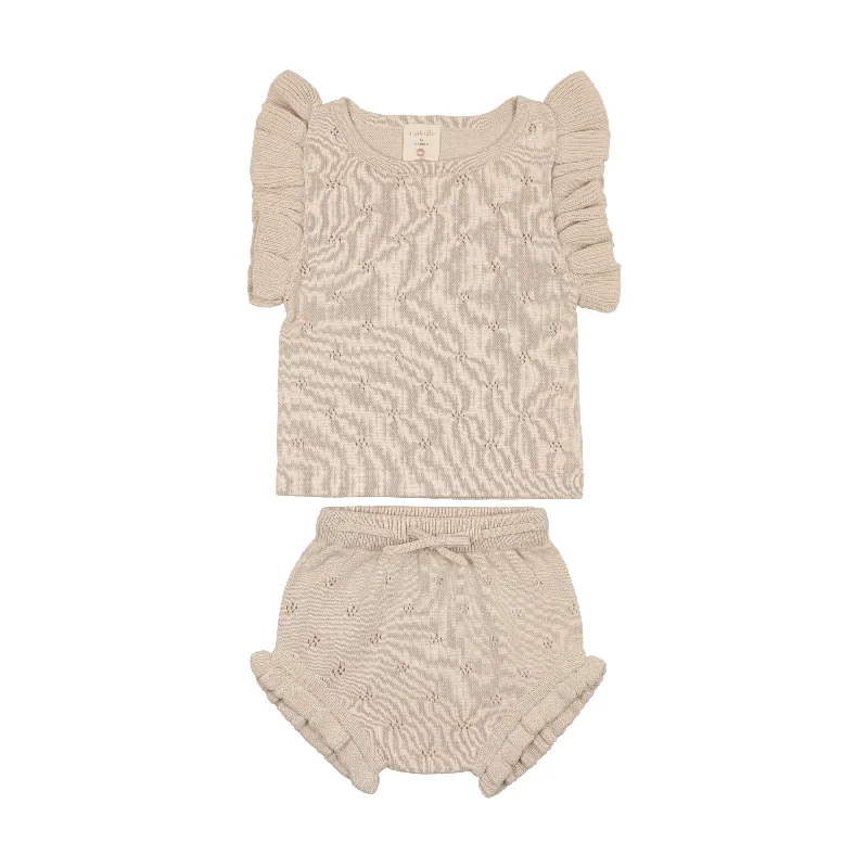 Analogie Knit Pointelle Set - Oat