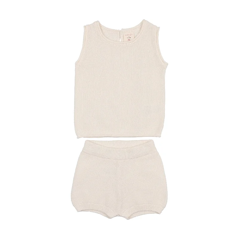 Analogie Knit Vest Set - Cream