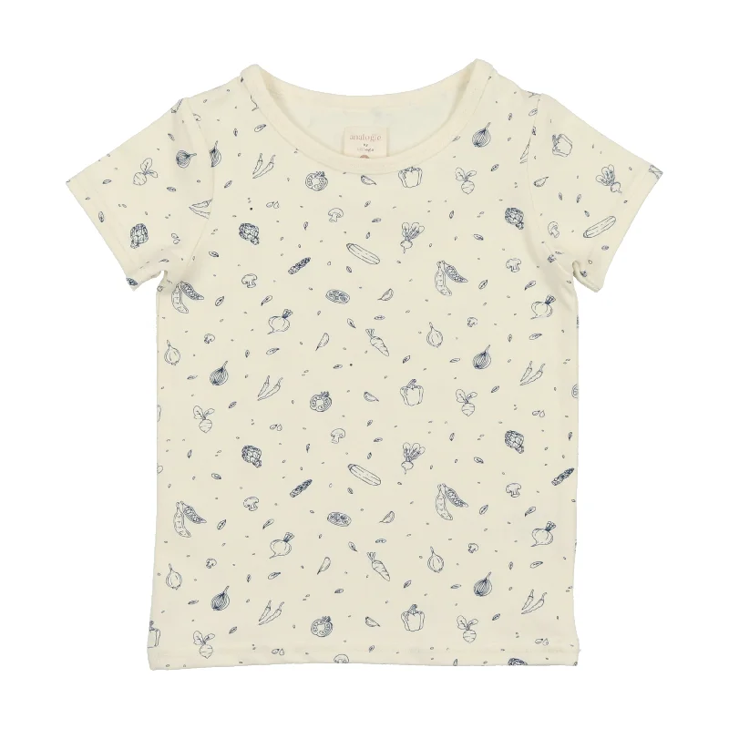 Analogie Multigarden T-Shirt Short Sleeve - Cream/Royal Blue