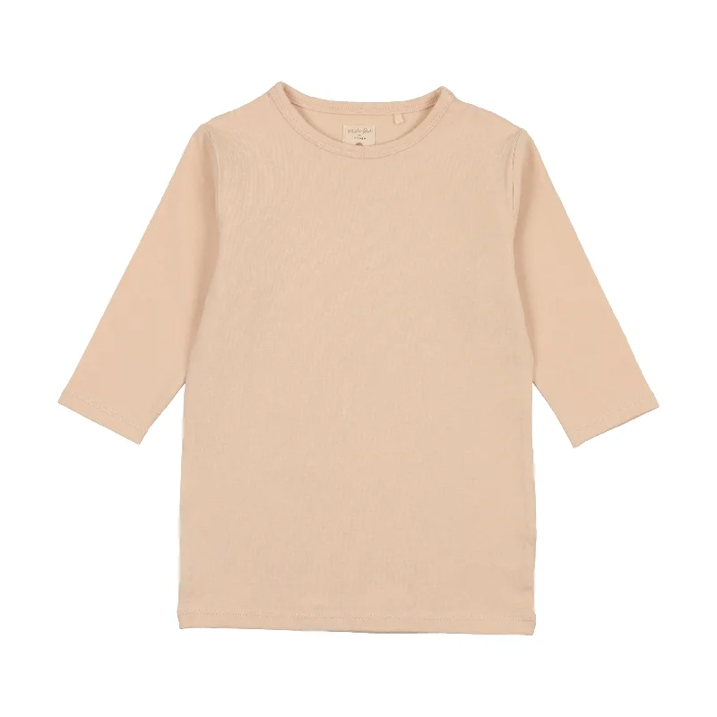 Analogie Solid T-Shirt Three Quarter Sleeve - Natural