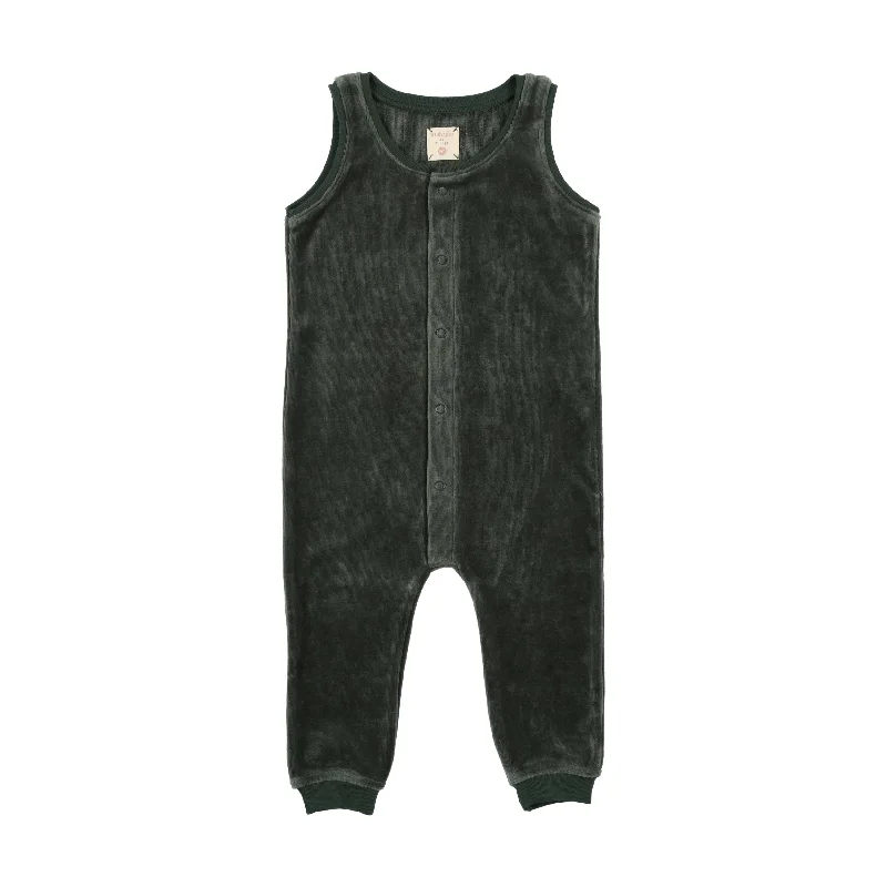 Analogie Velour Overalls - Green