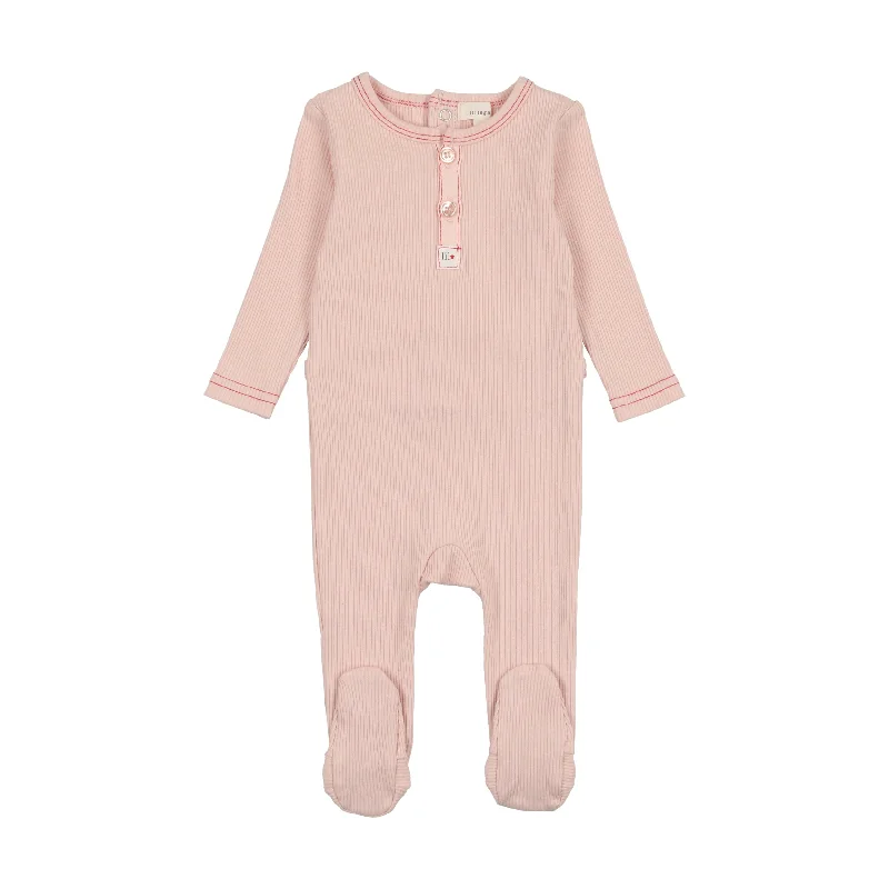 Lil Legs Henley Footie - Pink