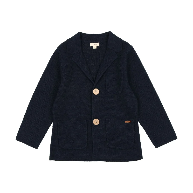 Lil Legs Knit Blazer - Navy