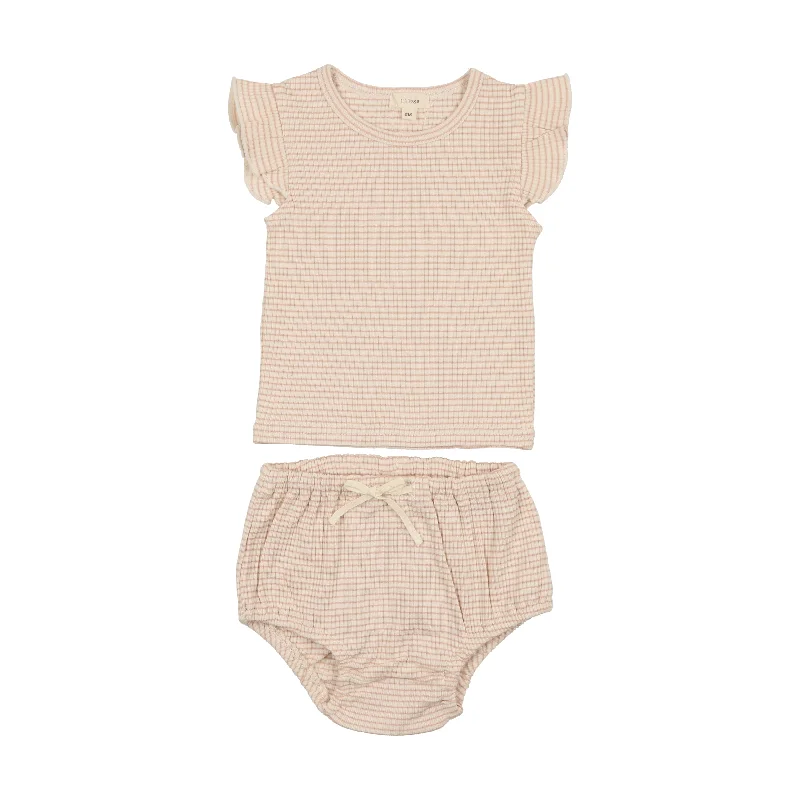 Lil Legs Ribbed Girls Tank Set - Pink Stripe