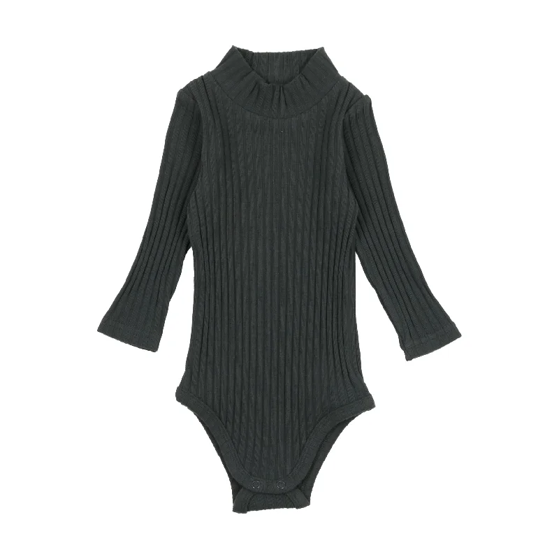 Lil Legs Ribbed Mockneck Onesie - Midnight