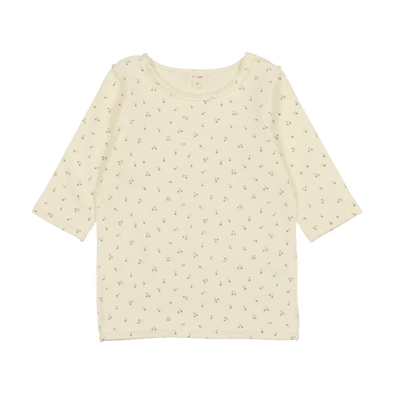 Lil Legs Three Quarter Sleeve T-Shirt - Blue Cherry