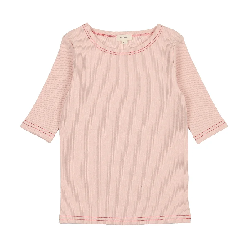 Lil Legs Three Quarter Sleeve T-Shirt - Pink