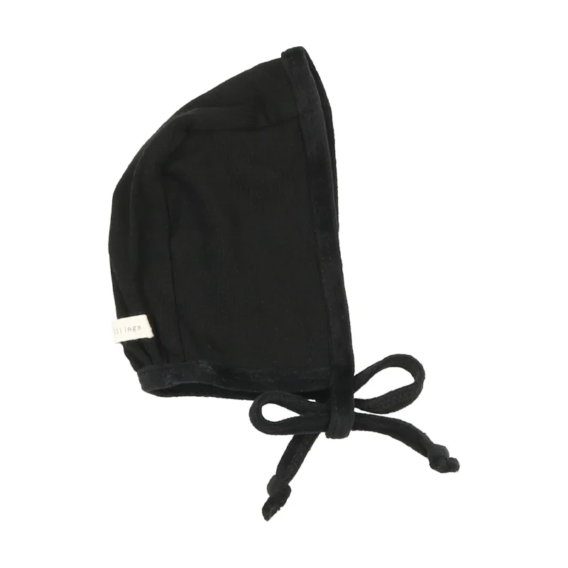 Lil Legs Velour Trim Bonnet - Black