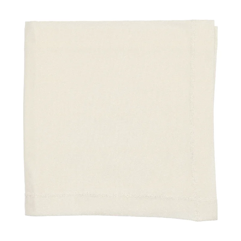 Lilette Brushed Cotton Blanket - White/White