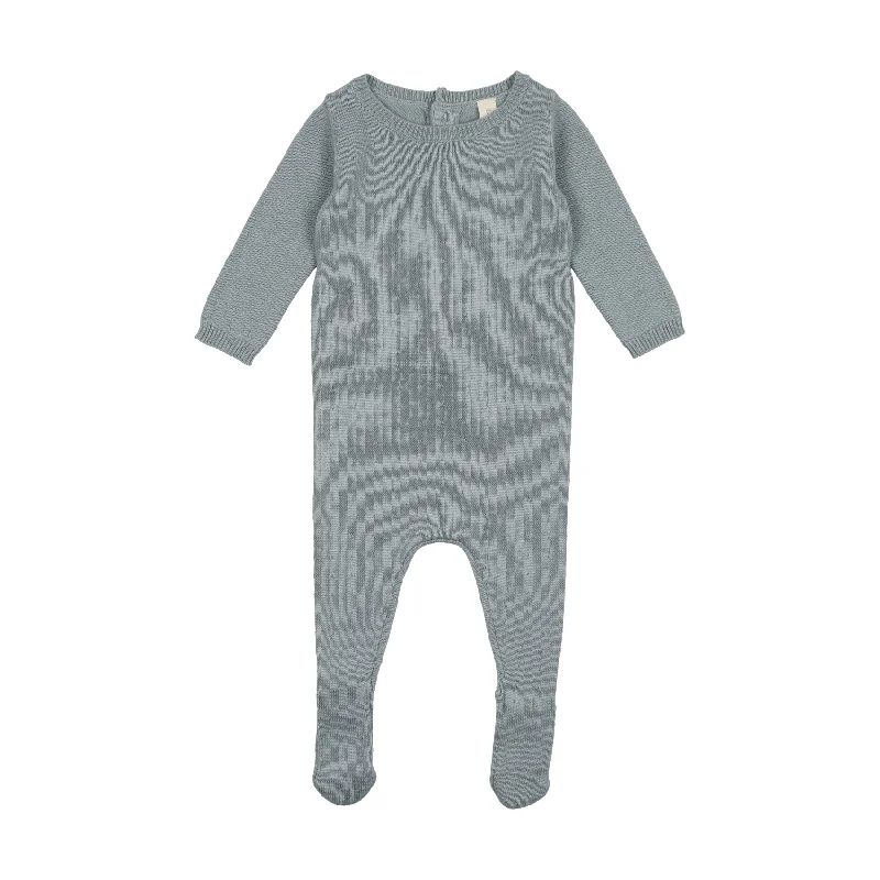Lilette Dotted Knit Footie - Blue