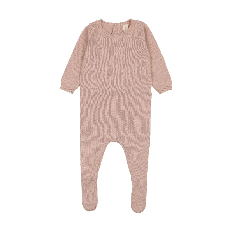 Lilette Dotted Knit Footie - Pink