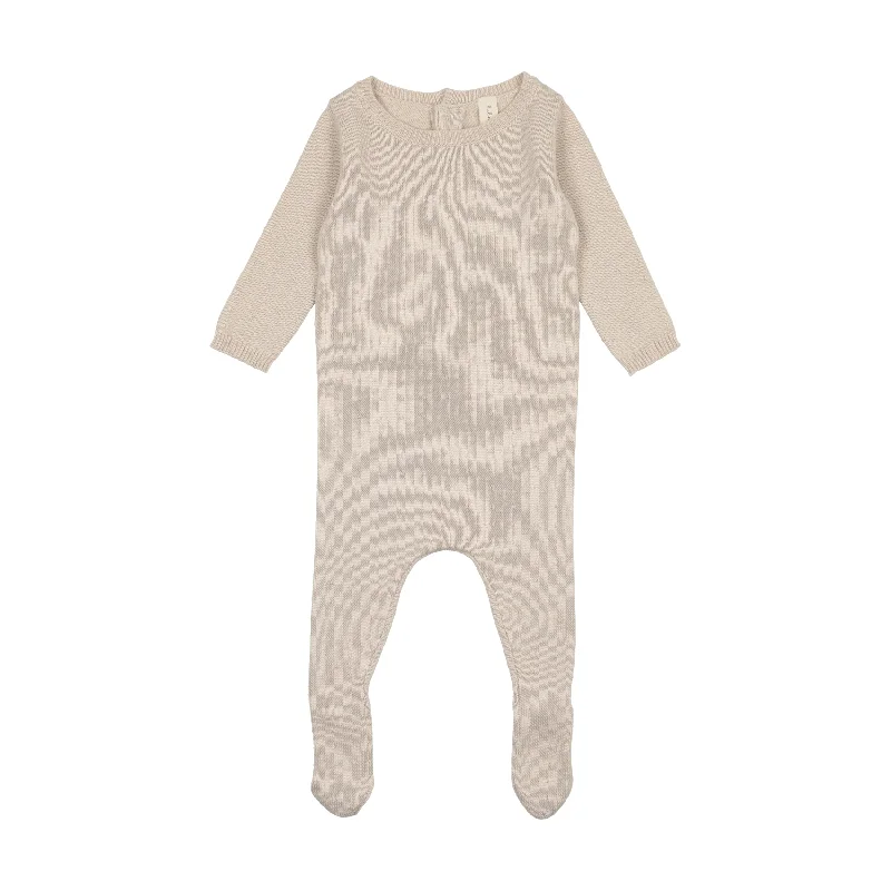 Lilette Dotted Knit Footie - Taupe