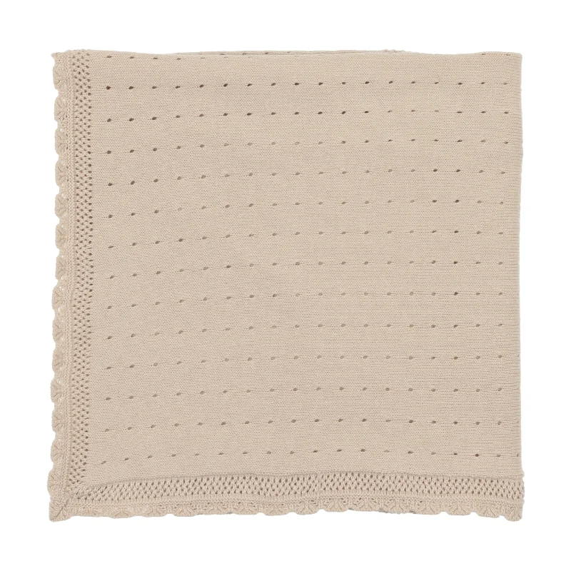 Lilette Dotted Open Knit Blanket - Taupe
