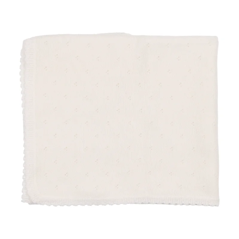 Lilette Pointelle Bris Blanket - White