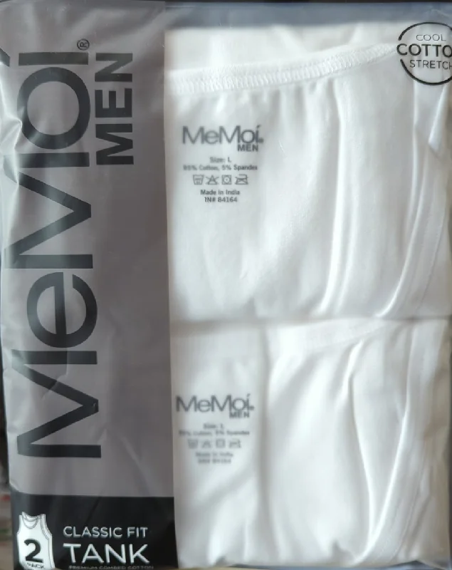 Memoi Mens Sleeveless Tank Undershirts - 2 Pack MU-8000